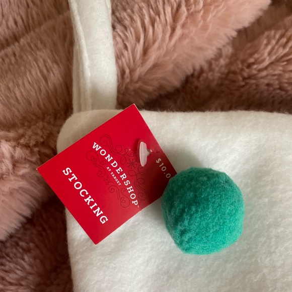 TARGET WONDERSHOP COLORFUL POM POM FLEECE CHRISTMAS STOCKING NWT - Picture 5 of 11
